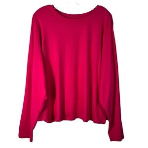 Old Navy Hot Pink Plus Size Boxy Fit Long Sleeve Lightweight Casual T-Shirt 3X
